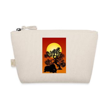 Silhouette elephant and tree in Africa - Organic Pouch - nature - Front