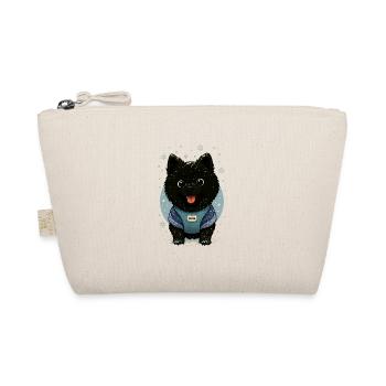 Cute Spitz Cartoon with Snow - Organic Pouch - nature - Front