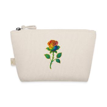 Motif rose pailleté arc-en-ciel - Trousse biologique - nature - Devant