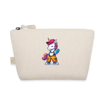 Künstlerischer Einhorn-Charme mit urbanem Stil - Bio-Täschchen - Natur - Vorne