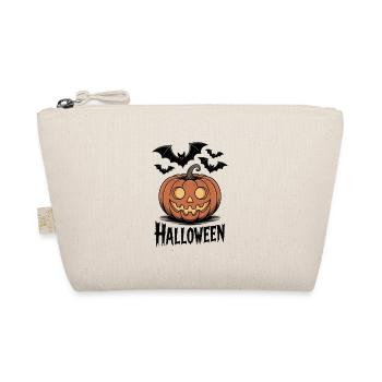 Spooky Halloween pumpkin motif with bats - Organic Pouch - nature - Front