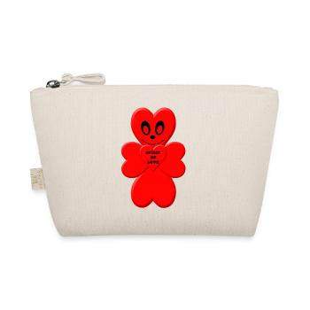 Heart Cookie Animal with Love Message - Organic Pouch - nature - Front