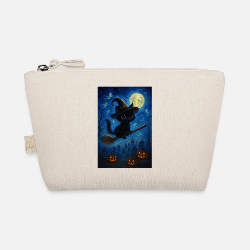 Cute Halloween Cat Witch Organic Pouch