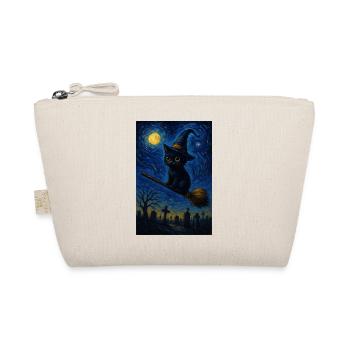 Halloween Cute Cat Starry Night - Organic Pouch - nature - Front