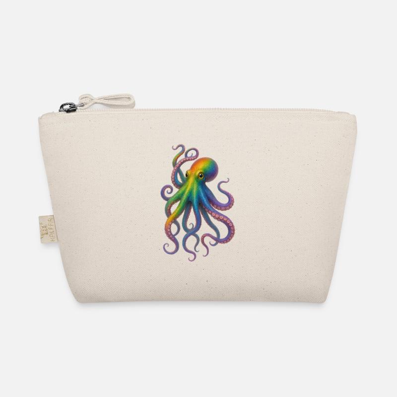 Bunter Regenbogen Oktopus Design Bio-Täschchen