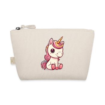 Cute unicorn with pink mane - Organic Pouch - nature - Front