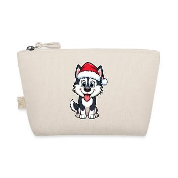 Husky avec chapeau de Père Noël - Trousse biologique - nature - Devant