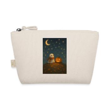 Halloween Ghost with Pumpkin - Organic Pouch - nature - Front