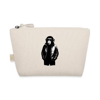 Cool monkey with sunglasses in streetwear - Organic Pouch - nature - Front