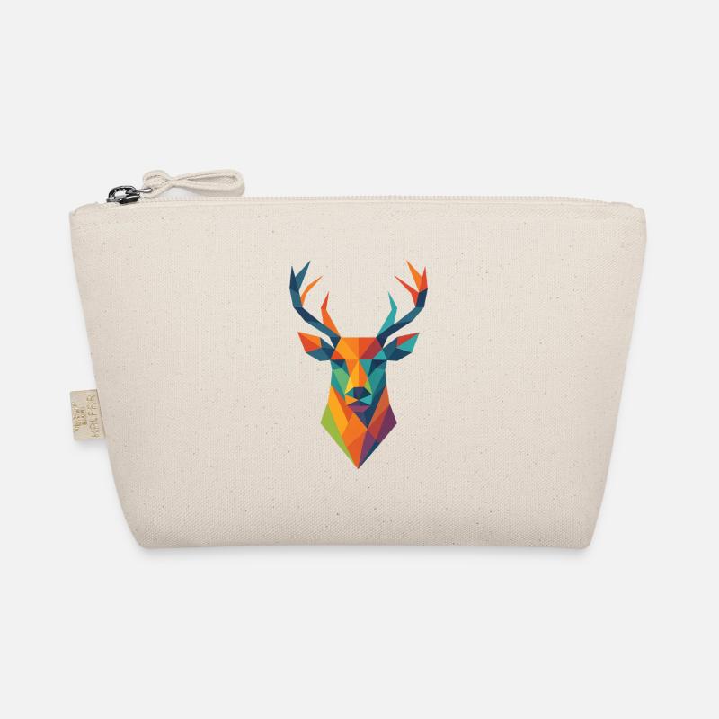 Hirsch | Hirschkopf Print / Druck / Design - Bio-Täschchen - Natur