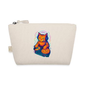 Neon DJ Cat Design - Organic Pouch - nature - Front
