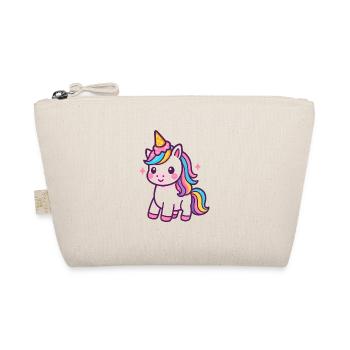 Buntes Einhorn mit Regenbogenmähne - Bio-Täschchen - Natur - Vorne