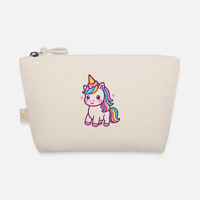 Buntes Einhorn mit Regenbogenmähne Bio-Täschchen