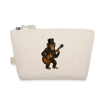 Elegant monkey with top hat and guitar - Organic Pouch - nature - Front