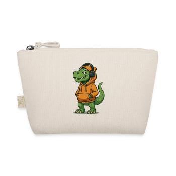 Dinosaur mit Kopfhörern und Hoodies - Bio-Täschchen - Natur - Vorne