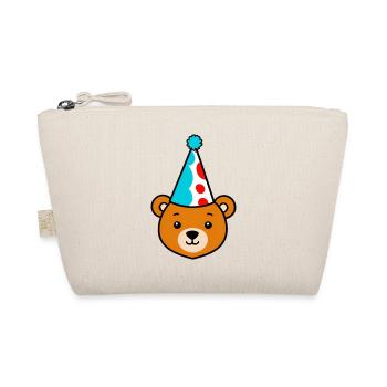 Party bear with colorful hat - Organic Pouch - nature - Front