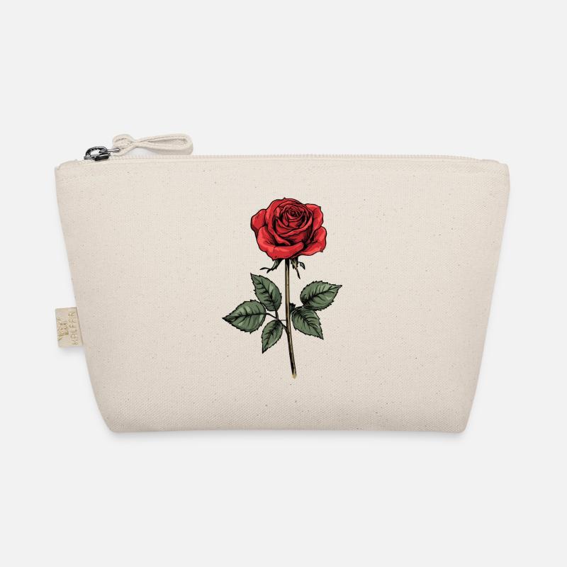 Red Rose Illustration Graphic Organic Pouch
