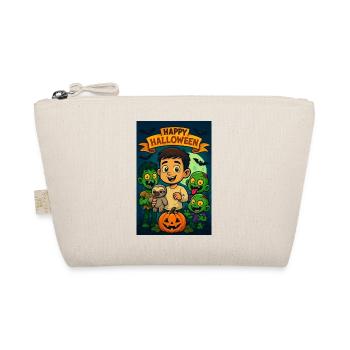 Happy Halloween Kid with Monsters - Organic Pouch - nature - Front