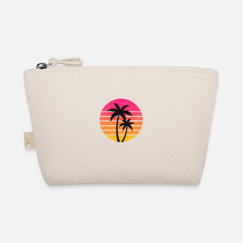 Sunset Palm Trees Silhouette Retro Organic Pouch