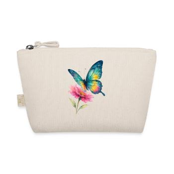 Bunter Schmetterling und Blüte - Bio-Täschchen - Natur - Vorne