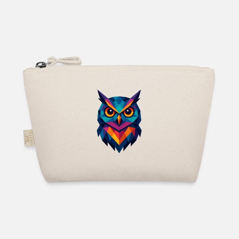 Owl | Owl Head Print - Organic Pouch - nature
