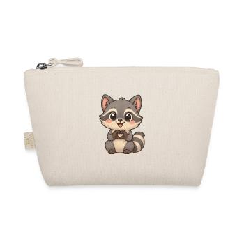 Cute raccoon with heart hands - Organic Pouch - nature - Front