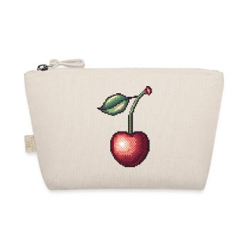 Retro Pixel Cherry - Organic Pouch - nature - Front