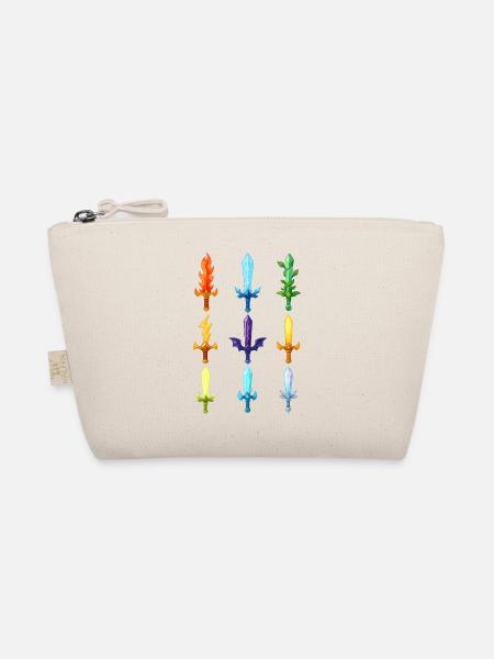 Bunte Fantasy Schwerter Design - Bio-Täschchen - Natur