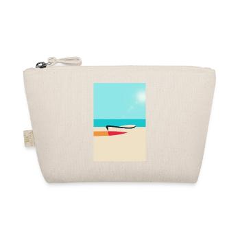 Boot am Strand – Sommer Sonne Meer - Bio-Täschchen - Natur - Vorne