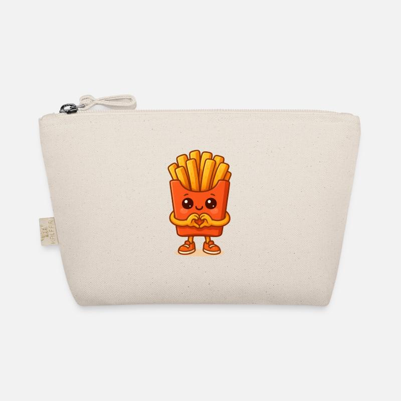 Kawaii Pommes Herz-Charakter - Bio-Täschchen - Natur