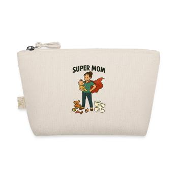 Super mom hero with child cape - Organic Pouch - nature - Front
