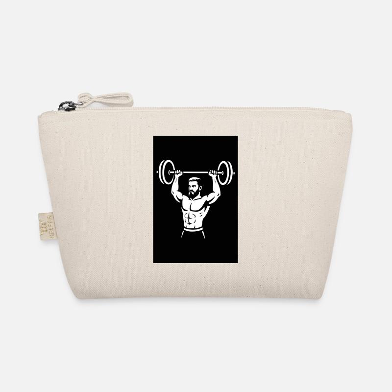 Powerful Dumbbell Illustration - Organic Pouch - nature