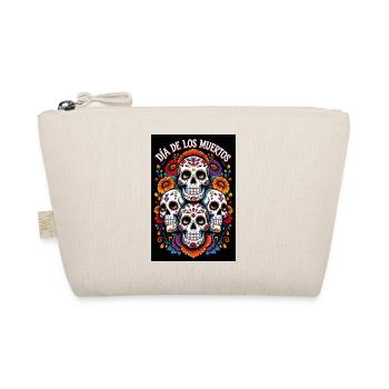 Dia de los Muertos Day of the Dead Flower Skull - Organic Pouch - nature - Front