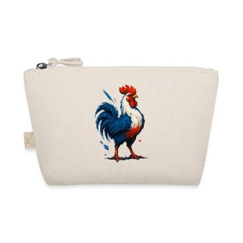 Flaming Rooster Blue White Red - France Patriote - Organic Pouch - nature - Front