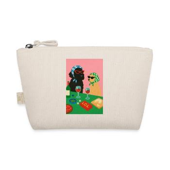 Stylish dogs at the cartoon wine bar - Organic Pouch - nature - Front