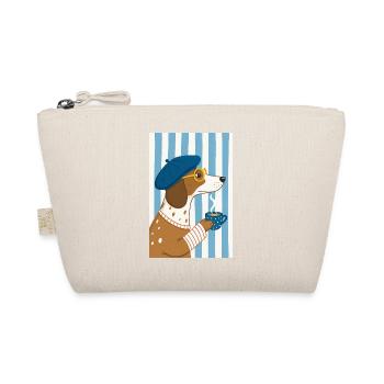 Chic Dog Coffee and Beret - Organic Pouch - nature - Front