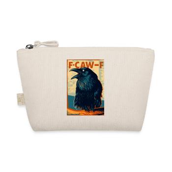 Funny Black Crow Bird with F-Caw-F Saying - Organic Pouch - nature - Front