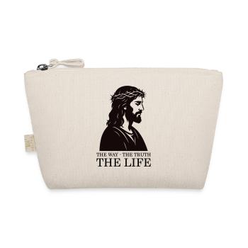Jesus silhouette with crown of thorns - Organic Pouch - nature - Front