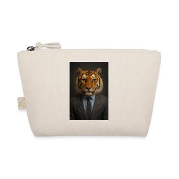 Tiger im Anzug Büro-Chic - Bio-Täschchen - Natur - Vorne