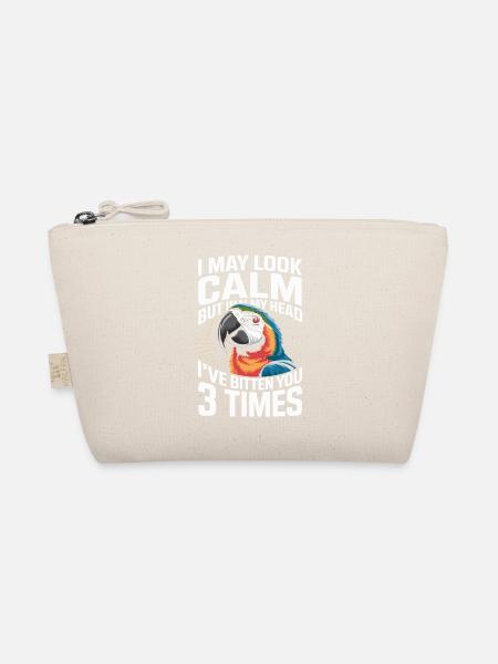 Parrot saying I seem calm but in my - Organic Pouch - nature - Front