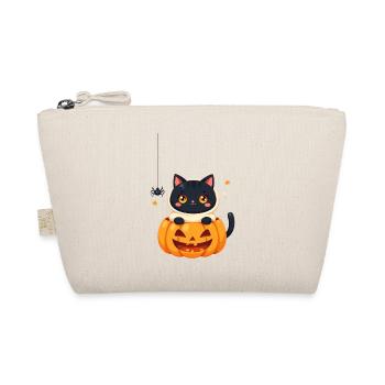 Halloween Cat with Halloween Pumpkin - Organic Pouch - nature - Front