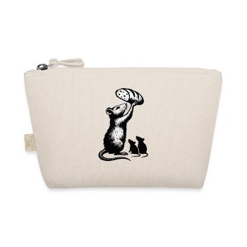 Rat lifting loaf of bread – graphic illustration - Organic Pouch - nature - Front