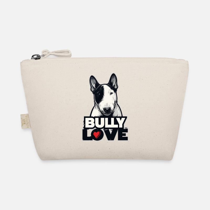 BULLY LOVE – Bullterrier Design - Bio-Täschchen - Natur