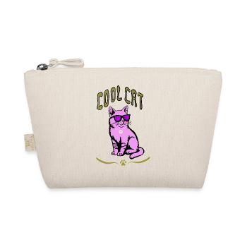 Pink Katze Sonnenbrille Stil - Bio-Täschchen - Natur - Vorne