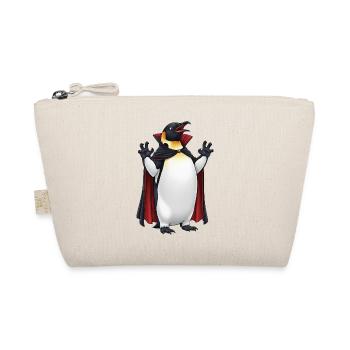 Funny Halloween Penguin Vampire Creepy Cartoon - Organic Pouch - nature - Front