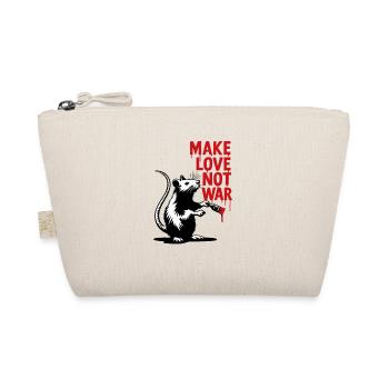 Rat with red text Love instead of war - Organic Pouch - nature - Front