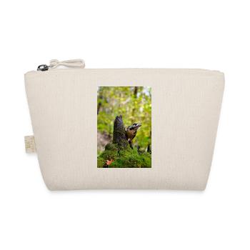 Forest Woodpecker on Mossy Stump - Organic Pouch - nature - Front