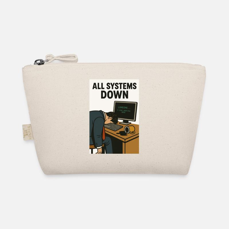 All Systems Down IT Humor Caricature Organic Pouch