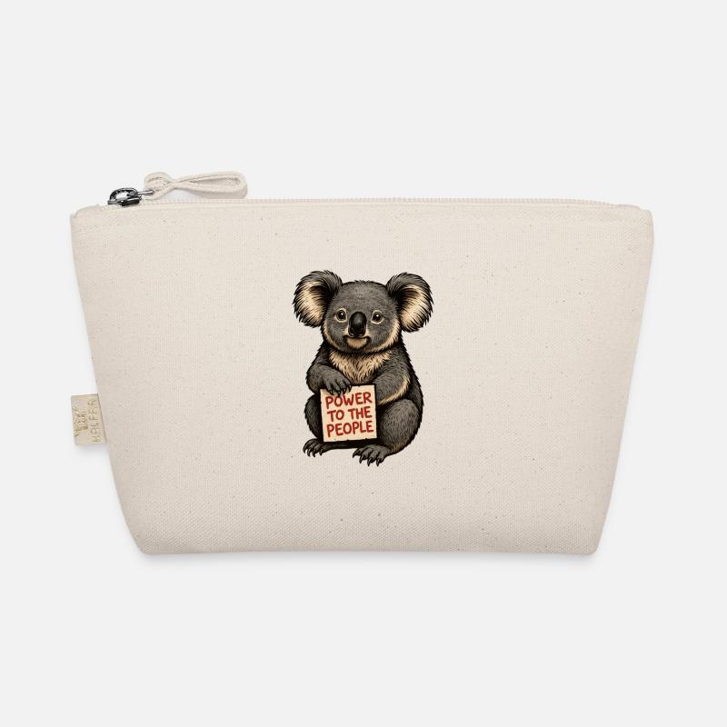 Koala mit Botschaft Power to the People - Bio-Täschchen - Natur