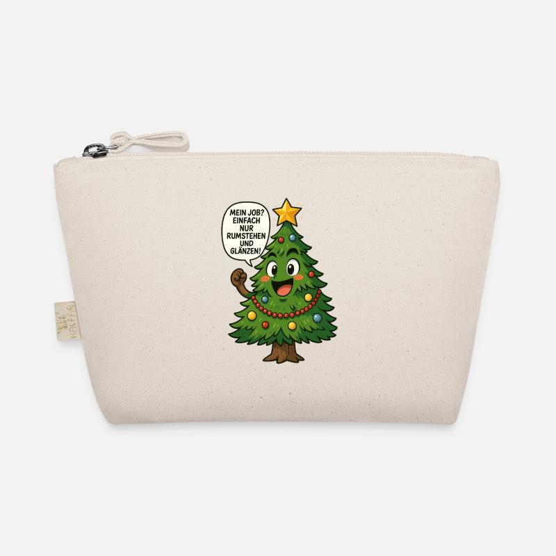 Lustiger Weihnachtsbaum Spruch - Bio-Täschchen - Natur